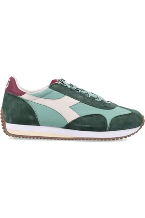 Diadora Buty, Mężczyzna, Zielony, 43 EU, Zielone Sneakersy z Aplikacją Logo
