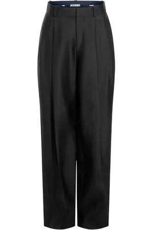 Jacquemus Spodnie, Kobieta, Czarny, M, Czarne Eleganckie Spodnie Dzwony