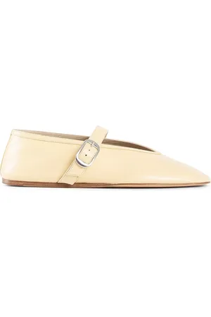 Le Monde Beryl Buty, Kobieta, Żółty, 35 EU, Zapinane Skórzane Kapcie