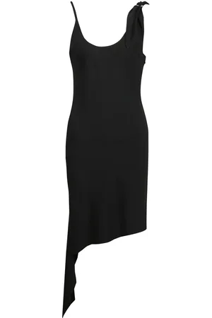 Courrèges Sukienki, Kobieta, Czarny, M, Sukienka z asymetrycznym designem i detalami foulard