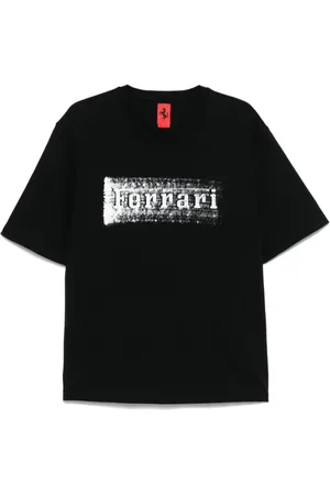 FERRARI Koszulki, Mężczyzna, Czarny, S, Czarne T-shirty i Pola
