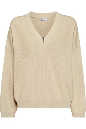 Brunello Cucinelli Swetry, Kobieta, Biały, XS, Biała Sweter Damska Odzież