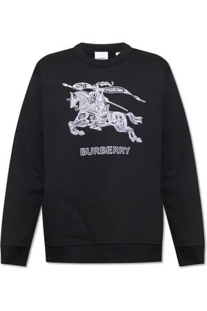 Burberry Bluzy, Mężczyzna, Czarny, S, Bawełna, Bluza dresowa z haftowanym logo