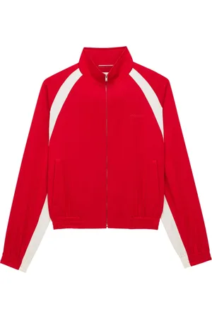 Saint Laurent Kurtki, Mężczyzna, Czerwony, M, Czerwone kurtki z zamkiem błyskawicznym