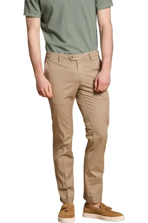 Masons Spodnie, Mężczyzna, Beżowy, S, Bawełna, Eleganckie Spodnie Chino w Ciemnym Beżu