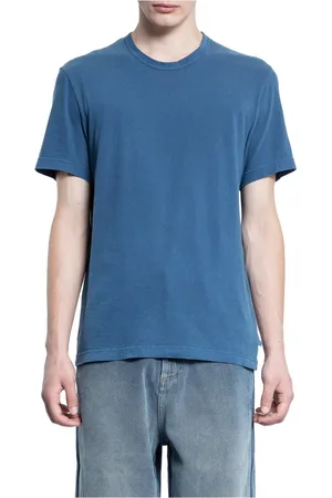 James Perse Koszulki, Mężczyzna, Niebieski, XL, Miękki Bawełniany T-shirt z Okrągłym Dekoltem