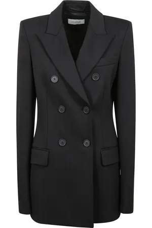 Sportmax Kurtki, Kobieta, Czarny, XL, Marynarka z podwójnym rzędem guzików