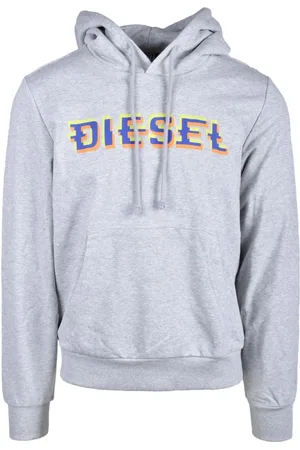 Diesel Bluzy, Mężczyzna, Szary, XL, Swetry Bluzy z kapturem