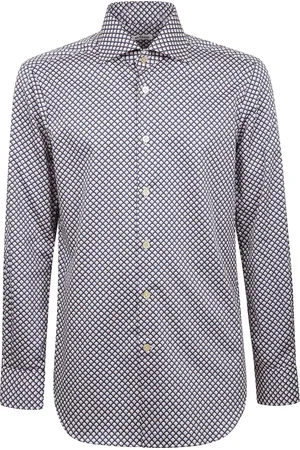 Kiton Koszule, Mężczyzna, Różowy, M, Koszula Regular Fit w Wzory z Kołnierzykiem Francuskim