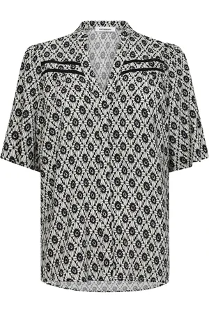 Co`Couture Bluzki, Kobieta, Czarny, XL, Koszula z krótkim rękawem i dekoltem w serek