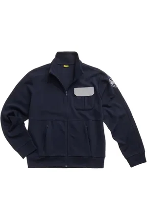 Blauer Bluzy, Mężczyzna, Niebieski, L, Len, Niebieski Sweter z Zamkiem Styl Klasyczny