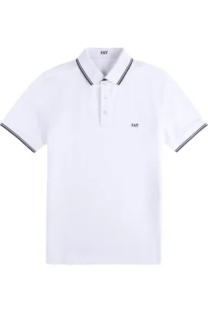 FAY Koszulki, Mężczyzna, Biały, XL, Męski Polo Shirt Biały Ss 25