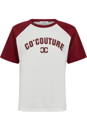 Co`Couture Koszulki, Kobieta, Czerwony, S, Sportowy Edgecc Block Tee z Inteligentnym Nadrukiem