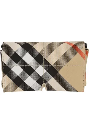 Burberry Akcesoria, Kobieta, Beżowy, ONE SIZE, Torba na ramię z haftem w kratę i łańcuszkiem