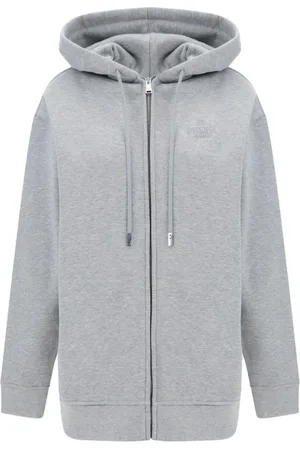 Fendi Bluzy, Kobieta, Szary, S, Zip-Up Hoodie Relaxed Fit