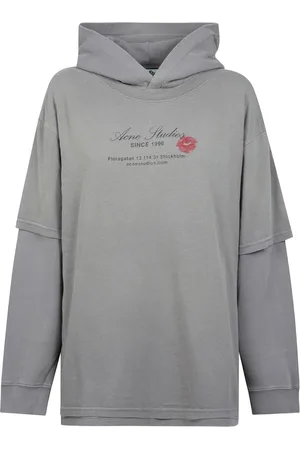 Acne Studios Bluzy, Kobieta, Szary, S, Bluza z animacją logo