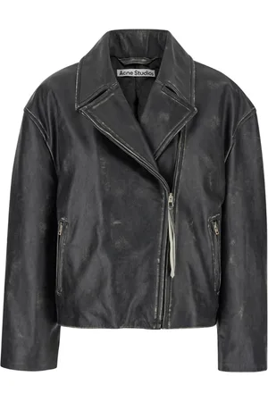 Acne Studios Kurtki, Kobieta, Czarny, S, Czarna Kurtka Bikerowa z Wintage