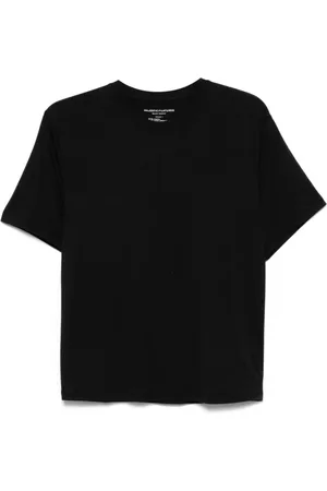 Majestic Koszulki, Kobieta, Czarny, S, Czarne T-shirty i Pola Prosta Dolna Krawędź