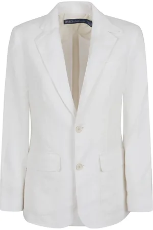 Ralph Lauren Kurtki, Kobieta, Biały, S, Biała lniana marynarka Elegancki styl