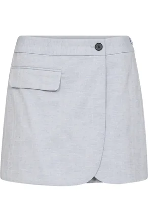 Co`Couture Spódnice, Kobieta, Niebieski, XS, Spódnica o Linowym Oplotku w Jasnoniebieskim