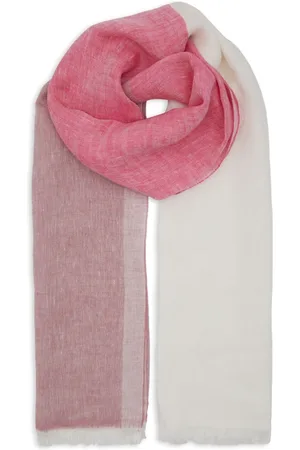 Gallo Akcesoria, unisex, Wielobarwność, ONE SIZE, Unisex fuksjowy lniany szalik z trójkolorowym wzorem
