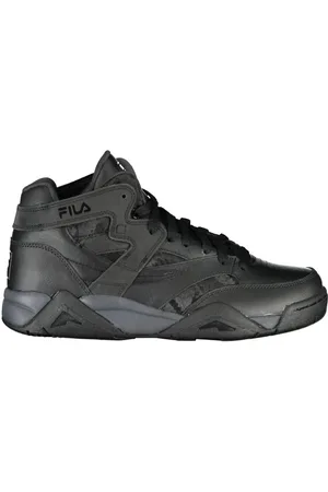 Fila Buty, Mężczyzna, Czarny, 44 EU, Skóra, Stylowe buty High-Top z kontrastującymi detalami