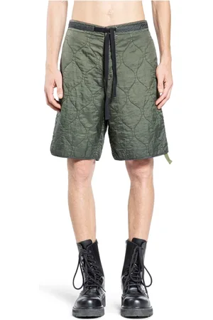 OAMC Szorty, Mężczyzna, Zielony, S, Combat Shorts w Lesie z Pikowaniem