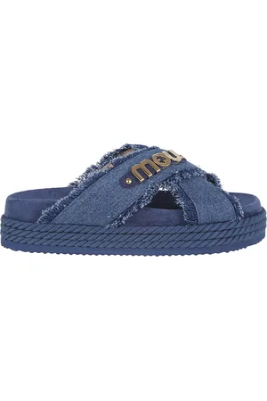 Mou Buty, Kobieta, Niebieski, 37 EU, Niebieskie Skórzane Sandały dla Kobiet