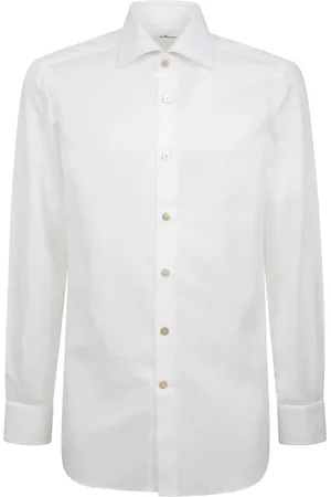 Kiton Koszule, Mężczyzna, Biały, 3XL, Koszula Regular Fit z francuskim kołnierzem