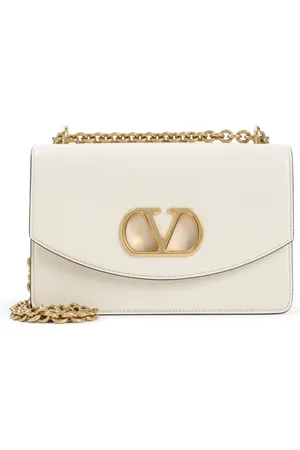 VALENTINO GARAVANI Torebki, Kobieta, Biały, ONE SIZE, Len, Biała Skórzana Torba na Ramię Elegancki Styl