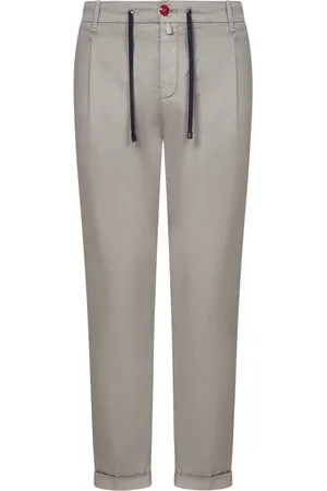 Hand Picked Spodnie, Mężczyzna, Szary, W38, Bawełna, Szare Spodnie Regular Fit Z Elastanu