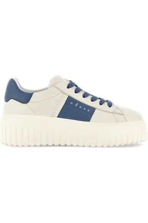 Hogan Buty, Kobieta, Biały, 39 EU, Niebieskie Sneakersy H-Stripes z Pianką Pamięci