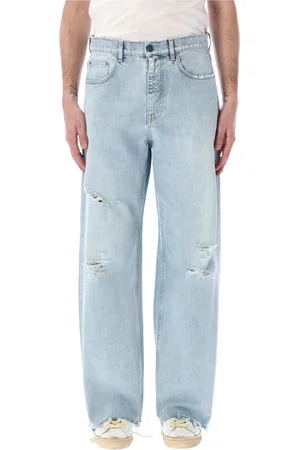 Golden Goose Jeansy, Mężczyzna, Niebieski, W32, Stylowe Cloud Wide Leg Jeansy