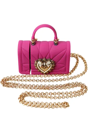 Dolce & Gabbana Akcesoria, Kobieta, Różowy, ONE SIZE, Eleganckie Etui na Airpods z Pikowanym Silikonem - Różowe & Złote