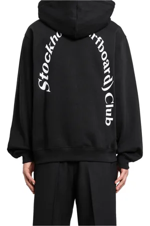 Stockholm Surfboard Club Bluzy, Mężczyzna, Czarny, XL, Czarna Kangurza Bluza z Logo