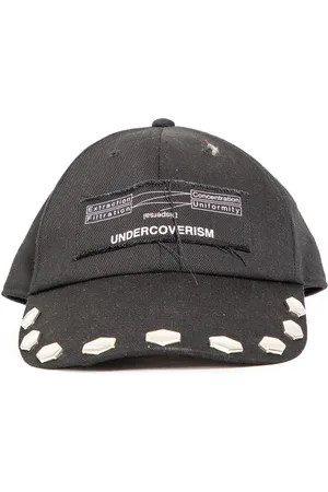 UNDERCOVER Akcesoria, Mężczyzna, Czarny, ONE SIZE, Czarna Czapka z Metalowymi Nitami