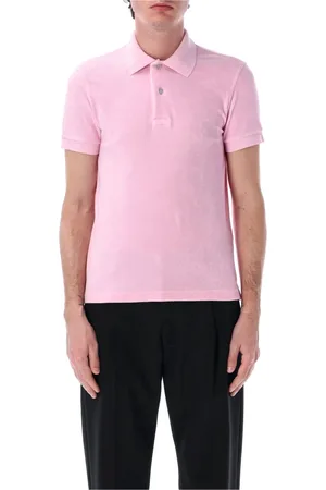 Tom Ford Koszulki, Mężczyzna, Różowy, L, Bawełna, Luksusowy Polo z Frotte Różowy Kwarc