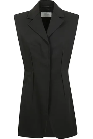 Sportmax Kurtki, Kobieta, Czarny, 2XS, Bawełna, Bawełniana Bezrękawnik