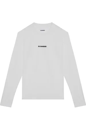 Jil Sander Koszulki, Mężczyzna, Biały, L, Długi rękaw koszulka z okrągłym dekoltem