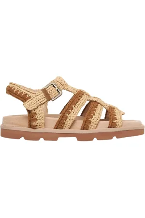 Mou Buty, Kobieta, brązowy, 38 EU, Skóra, Brązowe Sandały z Podeszwą Platformy