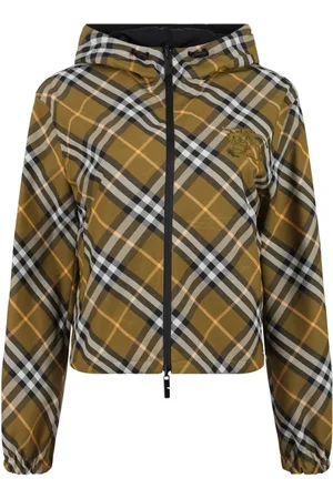Burberry Kurtki, Kobieta, Zielony, S, Odwrotna Kurtka w Kratę