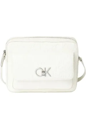 Calvin Klein Torebki, Kobieta, Biały, ONE SIZE, Torba na aparat z klapką