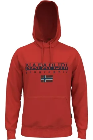 Napapijri Bluzy, Mężczyzna, Czerwony, M, Czerwony Bawełniany Hoodie B-Ayas