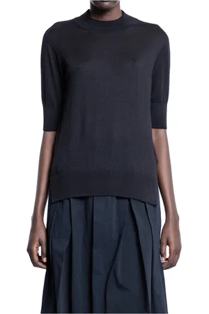 Jil Sander Swetry, Kobieta, Czarny, XS, Kaszmir, Czarny Sweter z Kaszmiru i Jedwabiu