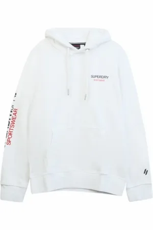 Superdry Bluzy, Mężczyzna, Biały, XL, Bawełna, Vintage Graficzna Bluza Bawełniana Biała