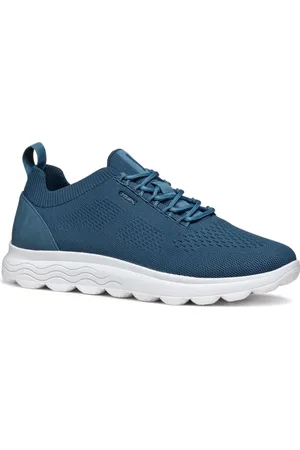 Geox Buty, Mężczyzna, Niebieski, 42 EU, Len, Niebieskie Sneakersy dla Mężczyzn