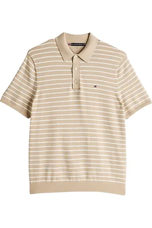 Tommy Hilfiger Koszulki, Mężczyzna, Beżowy, L, Bawełna, Klasyczny Polo z Bawełny