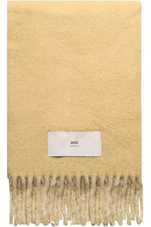 Ami Akcesoria, unisex, Beżowy, ONE SIZE, Oversize Szalik z Alpaki i Poliamidu