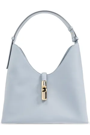 Furla Torebki, Kobieta, Niebieski, ONE SIZE, Skóra, Goccia Medium Hobo Bag