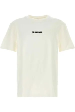 Jil Sander Koszulki, Mężczyzna, Beżowy, L, Biała Bawełniana Koszulka